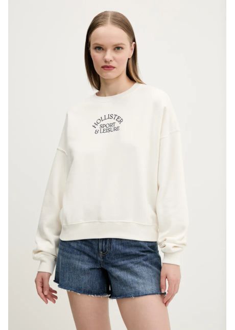 Hollister co bluza femei culoarea bej cu imprimeu ki352 5110