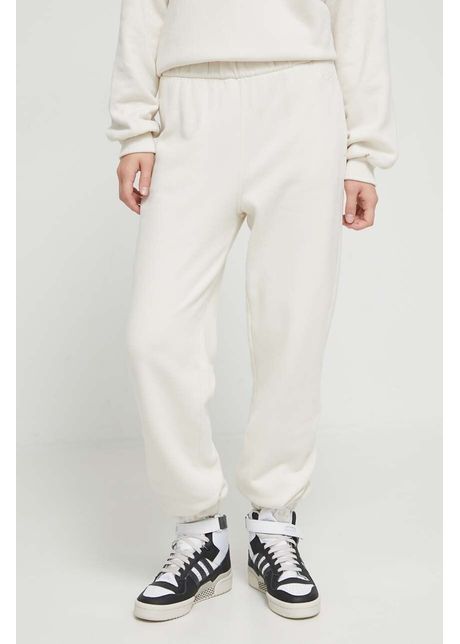 Hollister co pantaloni de trening culoarea bej neted