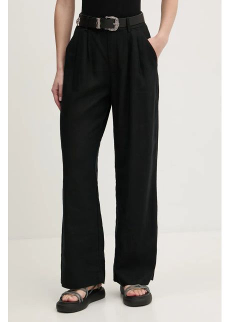 Hollister co pantaloni din in culoarea negru drept high waist ki356 5050