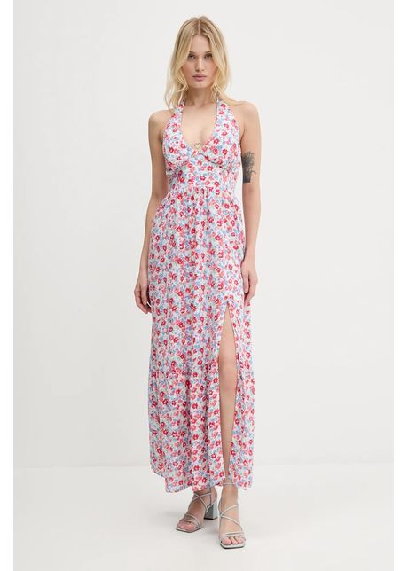 Hollister co rochie culoarea alb maxi evaza i ki359 5132