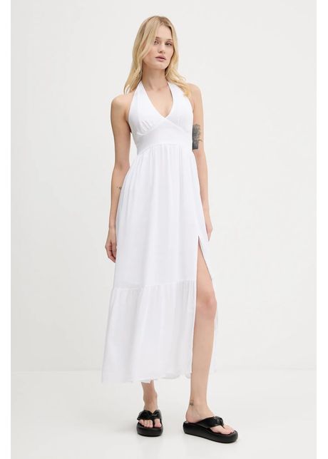 Hollister co rochie culoarea alb maxi evaza i ki359 5132
