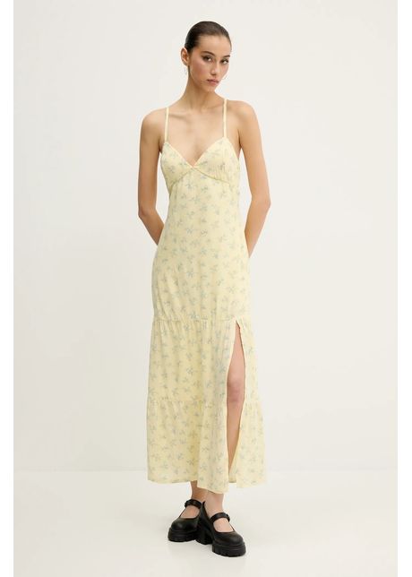 Hollister co rochie culoarea galben maxi dreapt ki359 5080