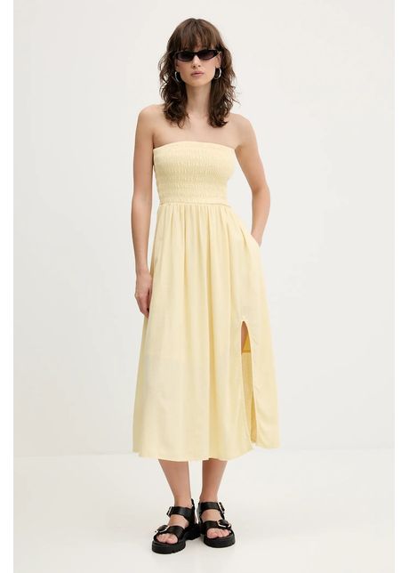Hollister co rochie culoarea galben midi evazat ki359 5045