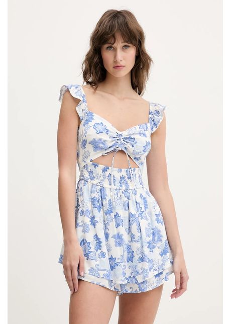 Hollister co salopet culoarea alb cold shoulder ki359 5034