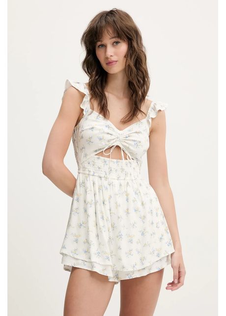 Hollister co salopeta culoarea alb cu decolteu in v ki359 5034