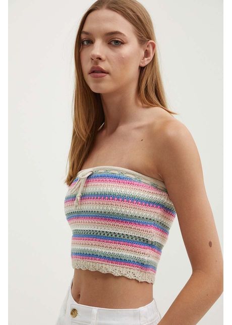 Hollister co top din bumbac culoarea bej