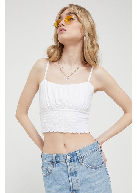 Hollister co top femei culoarea alb