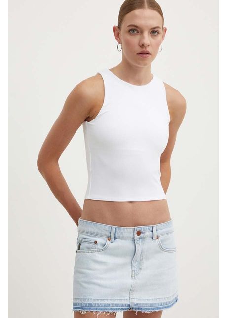 Hollister Co. top femei, culoarea alb