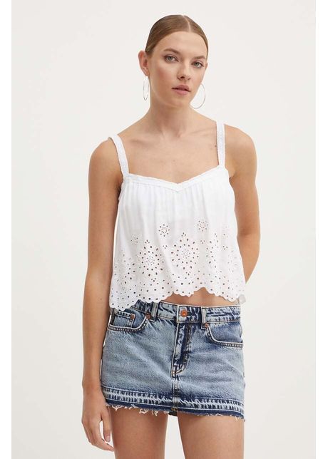 Hollister co top femei culoarea alb