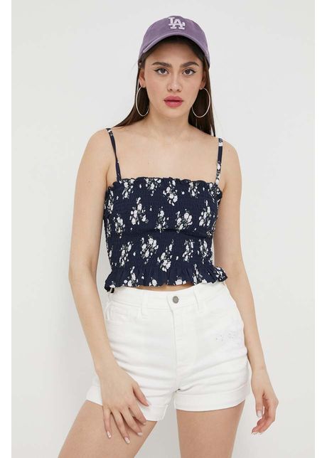 Hollister co top femei culoarea albastru marin