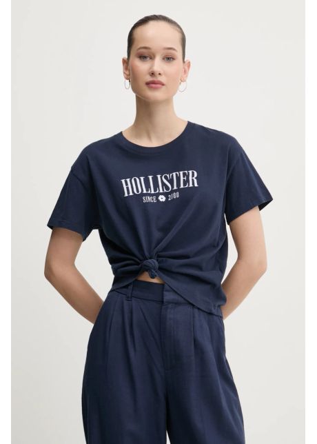 Hollister co tricou din bumbac femei culoarea albastru marin ki357 5000