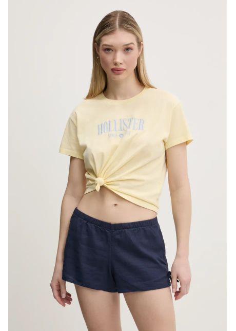 Hollister co tricou din bumbac femei culoarea galben ki357 5000