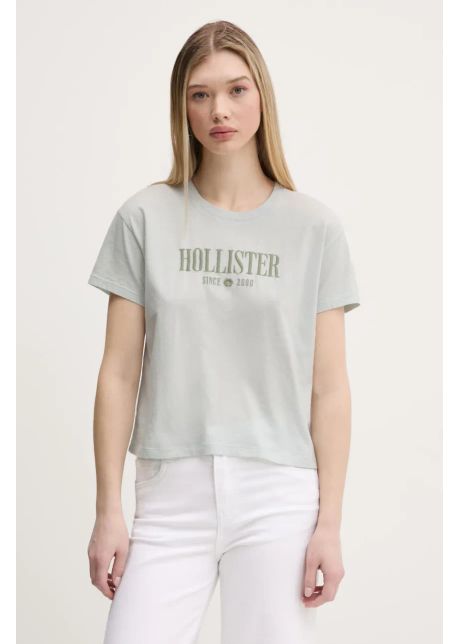 Hollister co tricou din bumbac femei culoarea gri ki357 5000