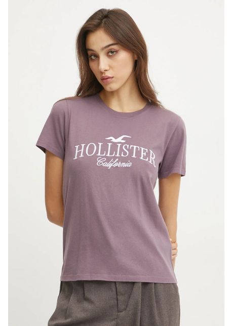 Hollister Co. tricou din bumbac femei, culoarea violet, KI357-4014