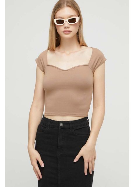 Hollister co tricou femei culoarea bej