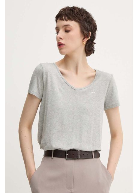 Hollister Co. tricou femei, culoarea gri, KI339-3689