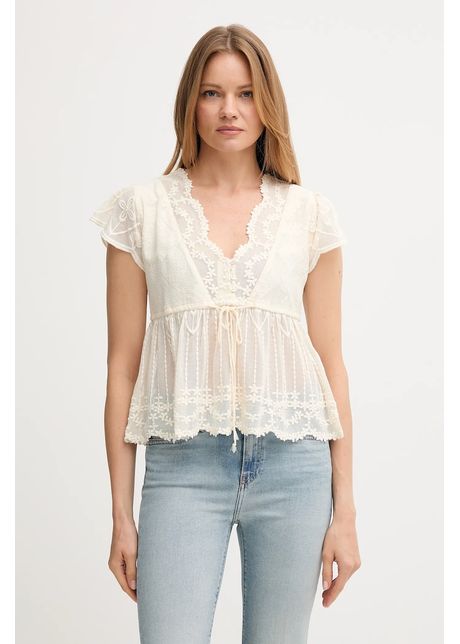 Hoss Intropia bluză culoarea bej, cu imprimeu, 5872098