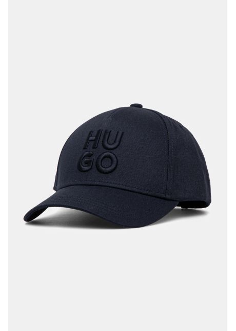 Hugo apc de baseball din bumbac culoarea albastru marin cu imprimeu 50533409