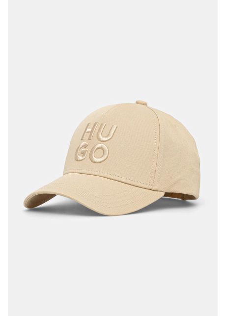 Hugo apc de baseball din bumbac culoarea bej cu imprimeu 50533409