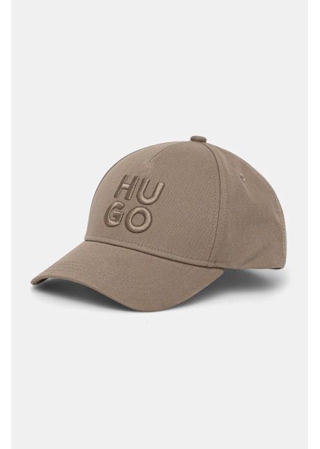 Hugo apc de baseball din bumbac culoarea maro cu imprimeu 50533409