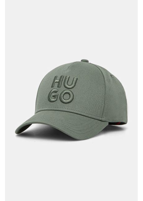 Hugo apc de baseball din bumbac culoarea verde cu imprimeu 50533409