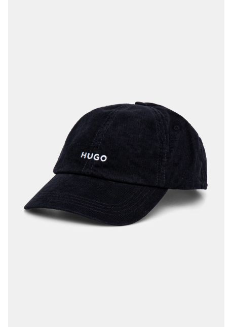 Hugo apc de baseball din catifea culoarea bleumarin cu imprimeu 50533412