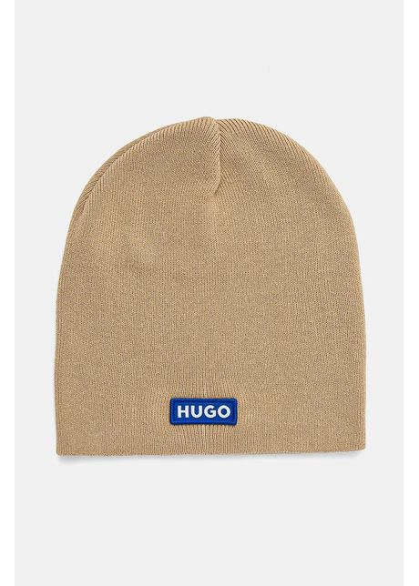 Hugo Blue caciula din bumbac culoarea bej, bumbac, din tesatura neteda, 50521715