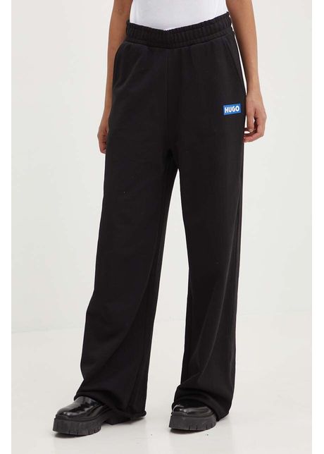 Hugo blue pantaloni de trening din bumbac culoarea negru cu imprimeu 50522435