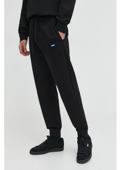 Hugo blue pantaloni de trening din bumbac culoarea negru uni 50522372