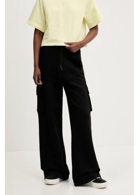Hugo blue pantaloni de trening din bumbac femei culoarea negru uni 50540919