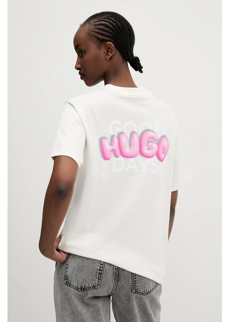 Hugo blue tricou din bumbac femei culoarea bej 50537239