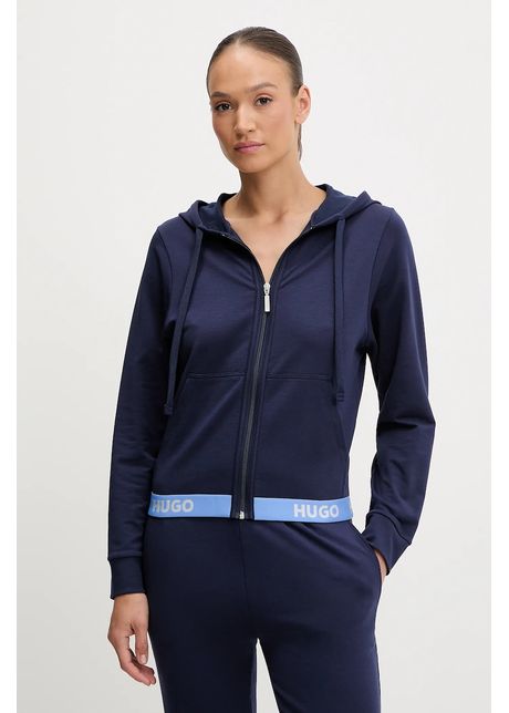 Hugo bluza culoarea roz cu glug neted