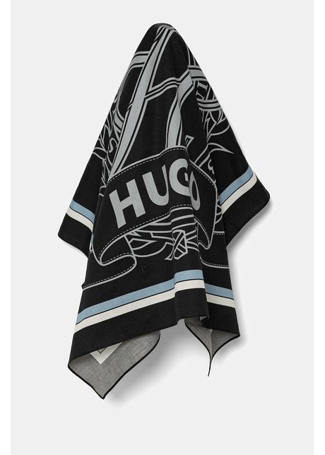 Hugo e arf din bumbac culoarea negru cu imprimeu 50540767