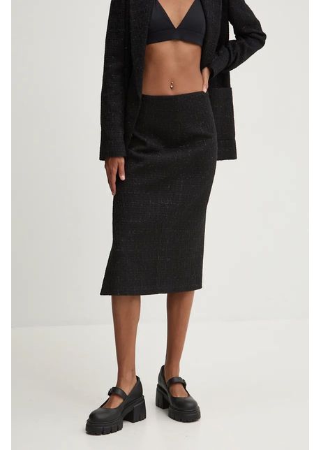 Hugo fusta culoarea negru midi drept 50527297