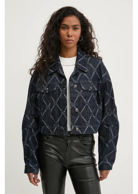 Hugo geac din denim femei culoarea bleumarin de tranzi ie 50530300