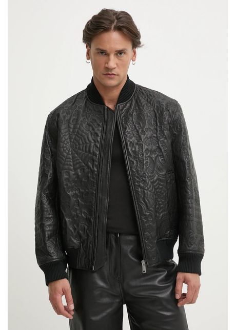 Hugo geaca bomber de piele barbati culoarea negru de tranzitie 50530821