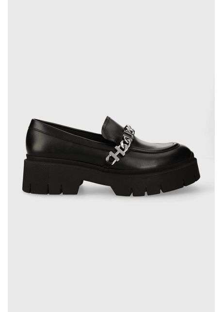 Hugo mocasini de piele kris femei culoarea negru cu platforma 50513483
