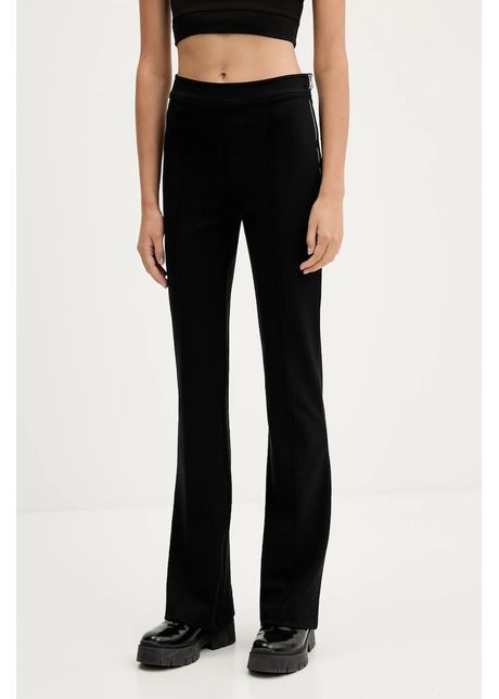 HUGO pantaloni culoarea negru, drept, high waist, 50542730