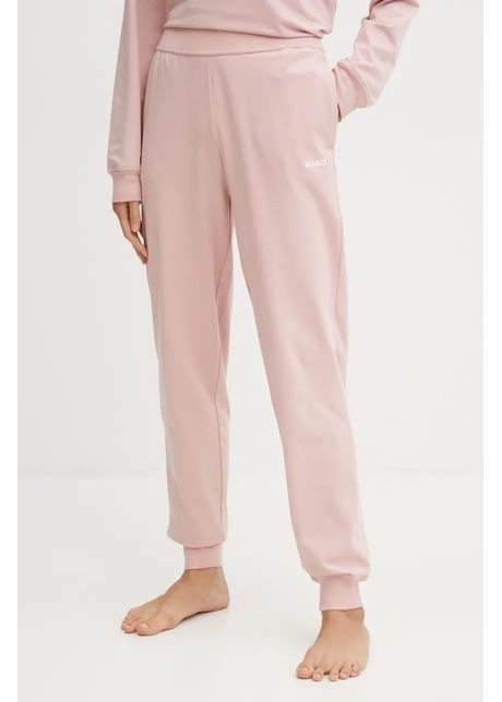 Hugo pantaloni de lounge culoarea roz neted 50490578