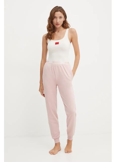 Hugo pantaloni de lounge culoarea roz neted 50520499