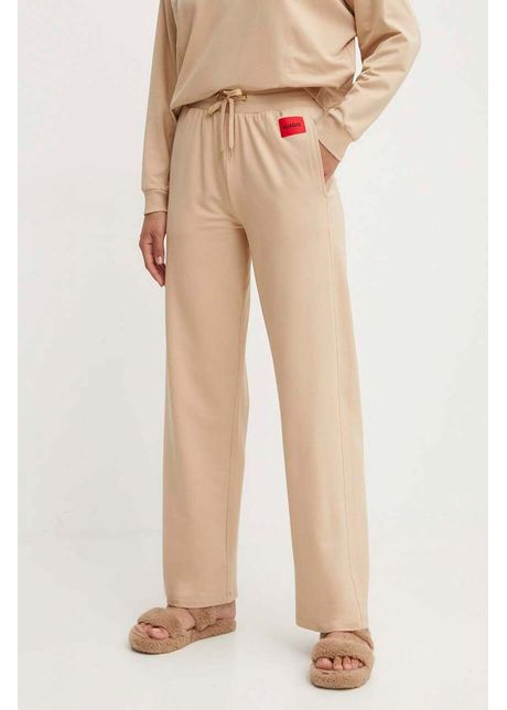 Hugo pantaloni de trening culoarea bej neted 50508694