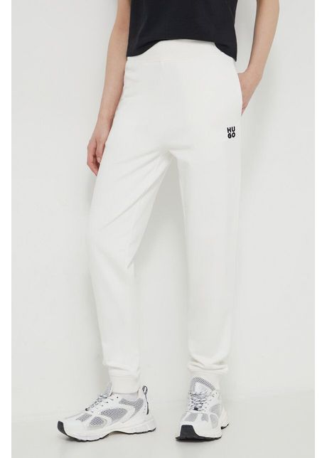 Hugo pantaloni de trening din bumbac culoarea bej uni 50522417