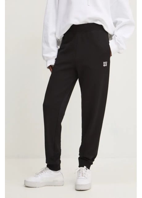 Hugo pantaloni de trening din bumbac culoarea negru neted 50522417
