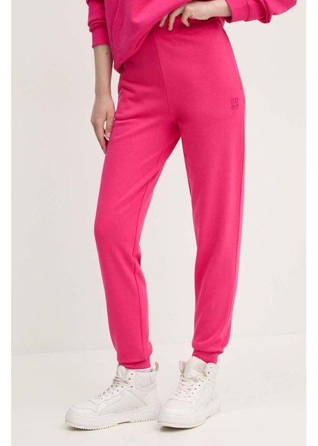 Hugo pantaloni de trening din bumbac culoarea roz neted 50522417