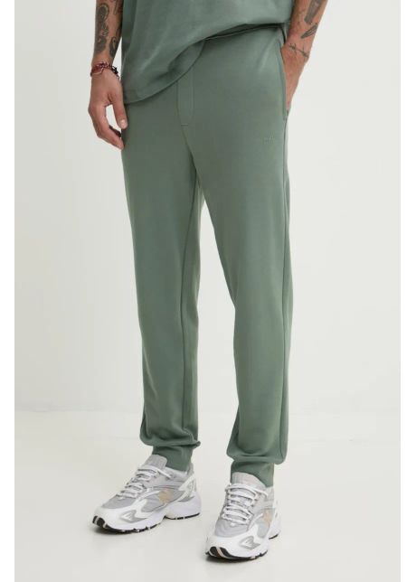 Hugo pantaloni de trening din bumbac culoarea verde neted 50489617