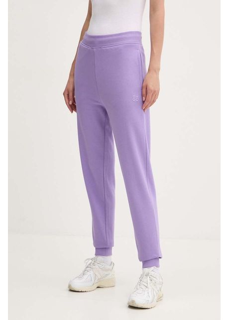 Hugo pantaloni de trening din bumbac culoarea violet neted 50522417