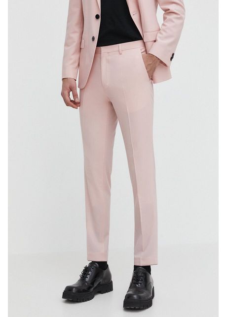 Hugo pantaloni din l n culoarea roz mulat 50500271