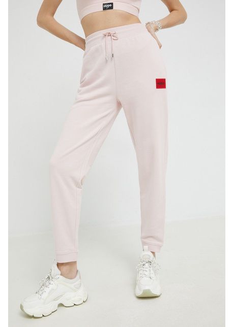 Hugo pantaloni femei culoarea roz uni 50455983