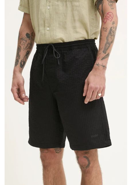 Hugo pantaloni scurti din bumbac barbati culoarea negru 50534661