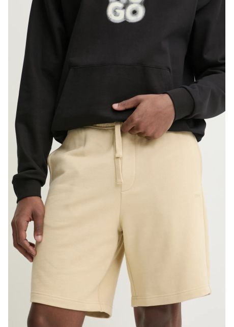 Hugo pantaloni scurti din bumbac culoarea bej 50530696
